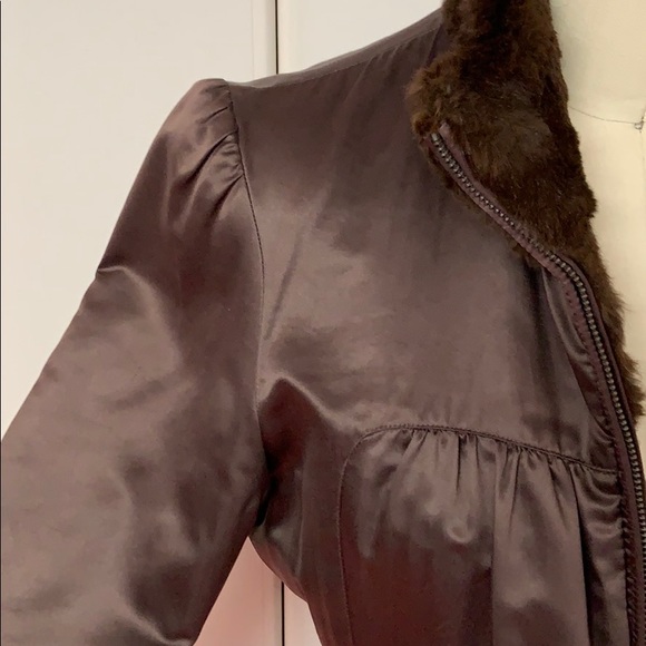 June Reversible Rabbit Fur Jacket - Chocolate - Picture 5 of 8